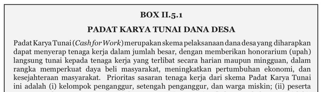 Penjelasan Penggunaan Dana Desa untuk Program Padat Karya